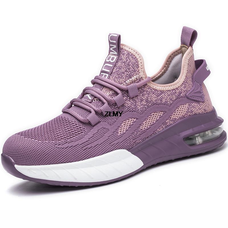 Nuove scarpe antinfortunistiche da uomo, con punta in acciaio, sportive, con cuscino d'aria, riflettenti, da lavoro, antiforatura, anti-sfondamento