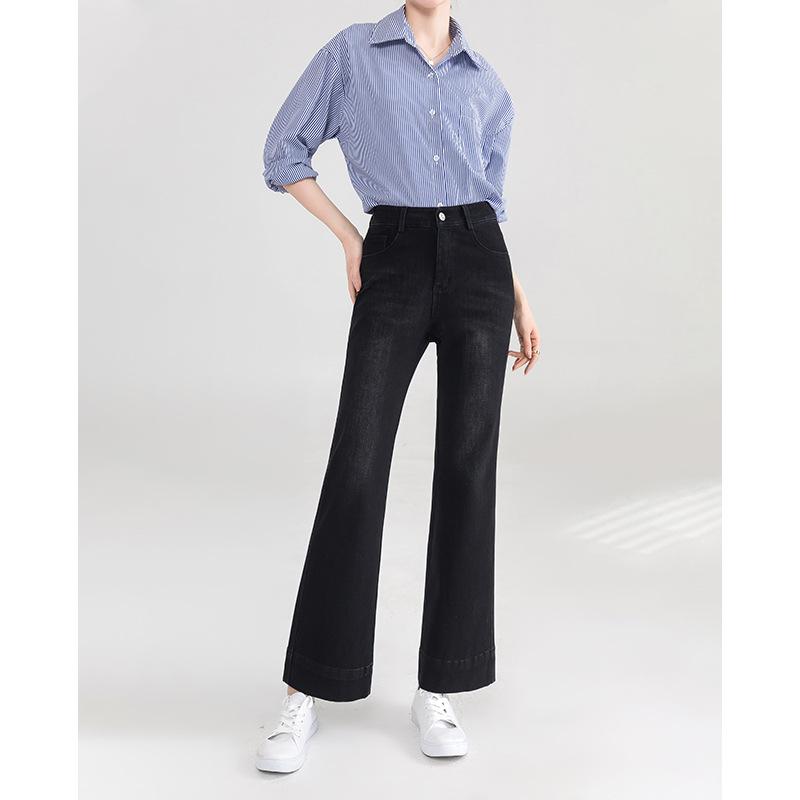 Black Flare Jeans for Women Updated Comfortable Fit High Waisted Slimming Without Legs