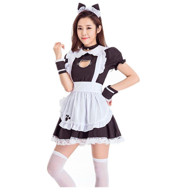 Katzenmädchen Dienstmädchen Kostüm Cosplay Kleid mit Polyester Mischung für Halloween Anime Fans