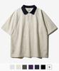 FP142 Double Cotton Two-Tone Collared Short Sleeve T-Shirt Oatmeal Sjst1412