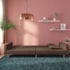 2 Seater Sofa Bed with 2 Cushions Taupe Fabric