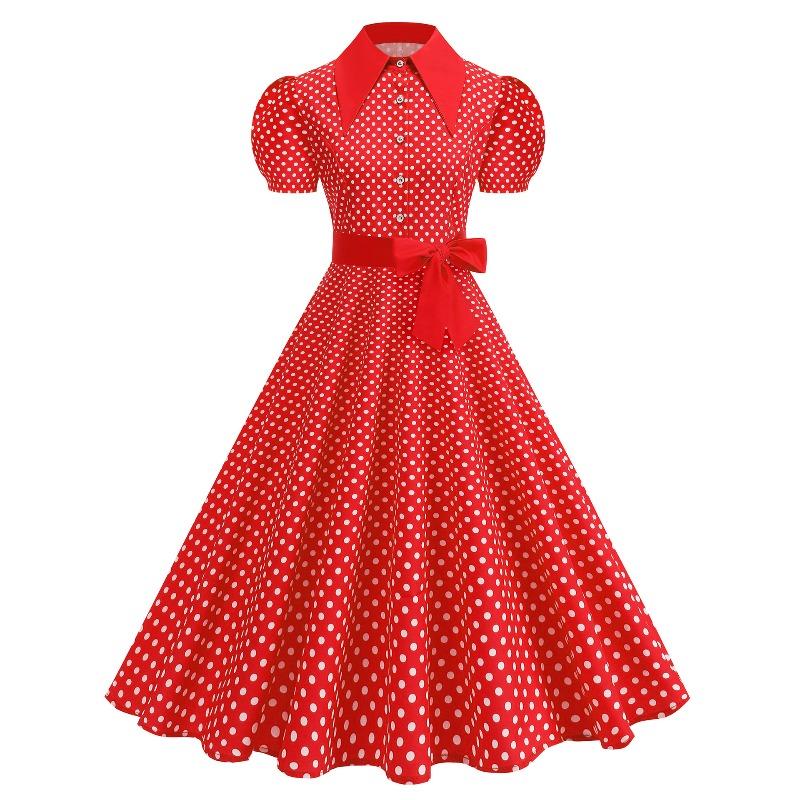 QICED Fashion Summer Spring Short Sleeve O-Neck Casual Dresses