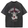 100% Cotton Oversized T-Shirt Cross Praying Hands Vintage Streetwear Unisex Tee