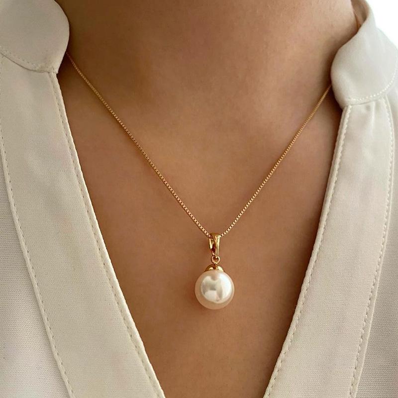 Elegant Gold-Plated Pearl Accent Earrings and Necklace Set