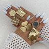 Metal Geometric Rings Fashion Opening Rings Delicate Hand Jewelry Waterproof Rings Alloy Texture Present for Women Girls