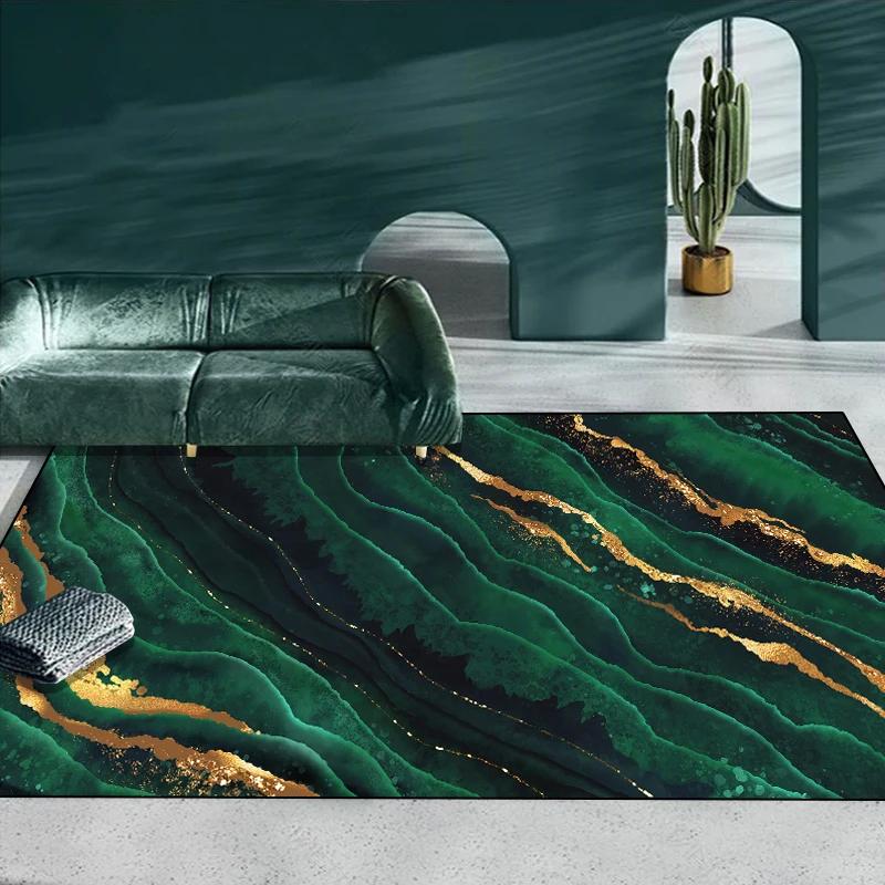 Home Decoration Green Carpets Living Room Light Luxury Rug Party Hallway Decor Floor Mat Bedroom Cloakroom Soft Carpet Anti Slip