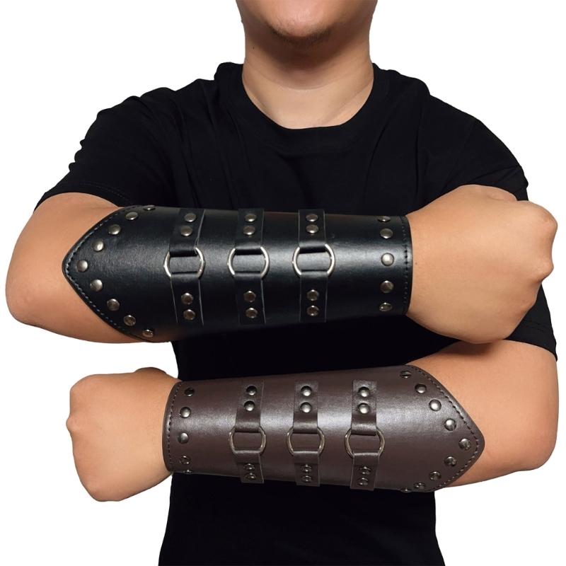 Ritterstulpen, Vintage-Armschienen mit Nietendekor, Handgelenkschutz für Erwachsene, Radfahren, Cosplay, Halloween-Zubehör