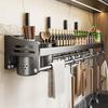Danle Home Wall Mounted Multifunctional Gun Gray Kitchen Storage Rack