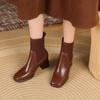 Women's Heeled Shoes Knitwear Womens Ankle Boots Comfortable Warm Women Shoes Thick Heels Office Pumps New Zapatos Mujer