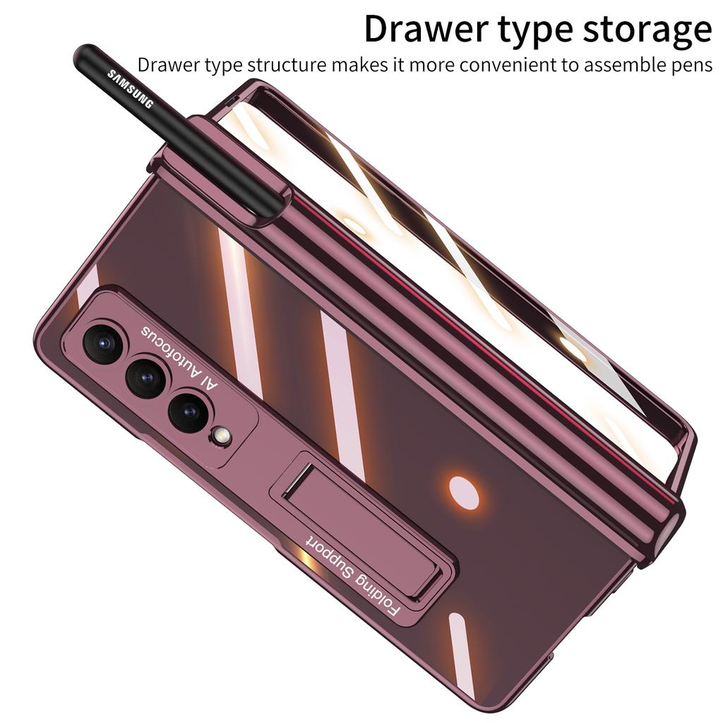 Chapeamento magnético à prova de choque caso capa de corpo inteiro para samsung galaxy z fold 4 fold4 fold3 fold 3 zfold3 zfold4 filme vidro capa