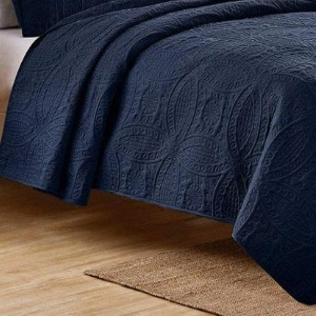 Ultrasonic Washed Cotton Solid Quilted Air Conditioner Bed Cover 3 Pieces Set, Four Seasons Double Size Comforter Bedspread