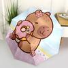 Parapluie de voyage sur le thème du Capybara - 8 baleines, ouverture et fermeture automatiques, design pliable portable, parapluie compact et élégant adapté pour l'extérieur