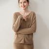 Korean Style Light Luxury Cashmere Cardigan - Women's Round Neck, Rolled Hem, Loose Fit, Slimming Knitwear Versatile Top