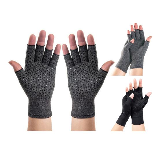 Gants de Compression pour l'Arthrite Femmes Hommes Enveloppe de Compression Élastique pour les Mains Gants de Fitness Sans Doigts pour le Soulagement de la Douleur aux Mains, l'Arthrose, la Dactylographie, la Conduite