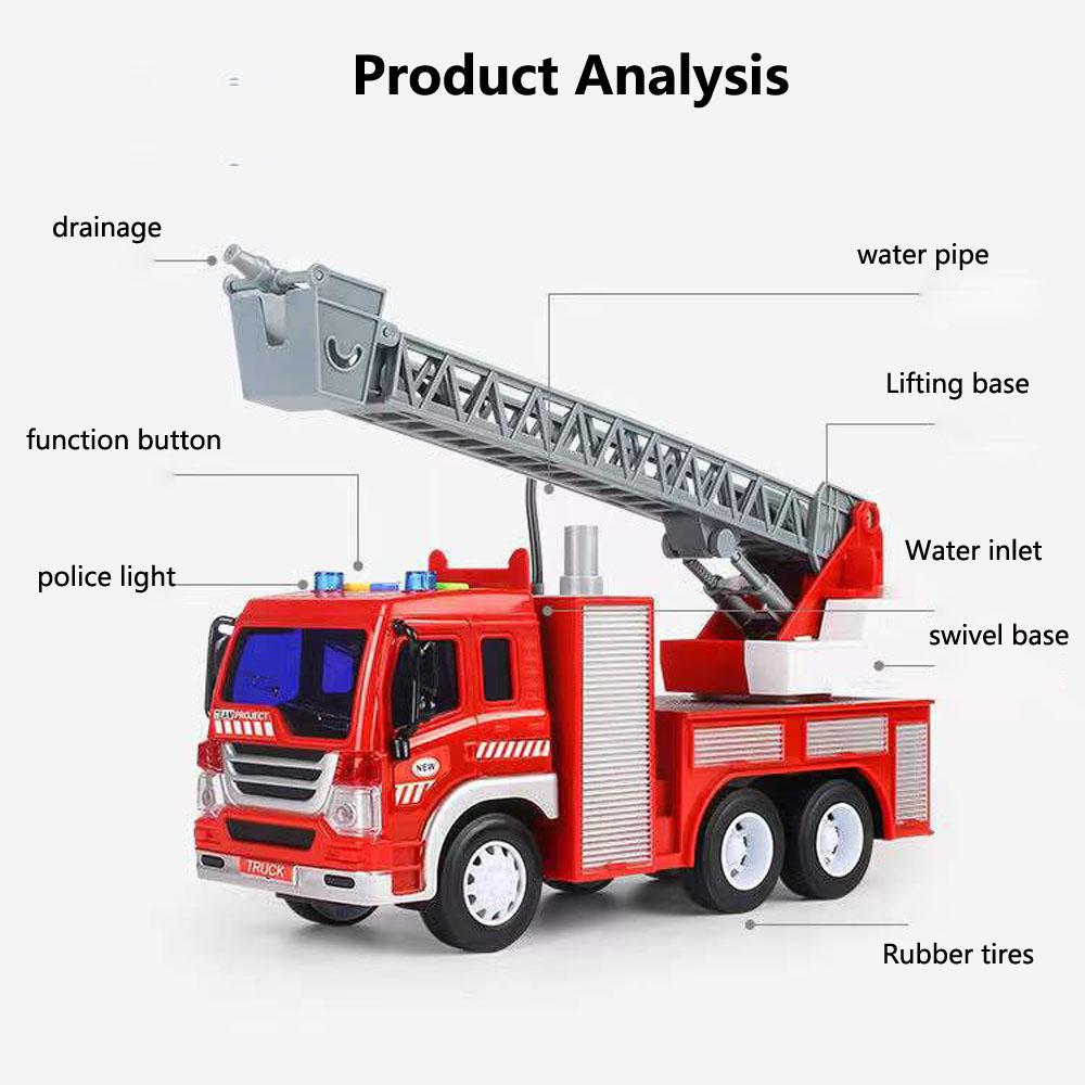 Oversized Children Firefighter Toys Car Fire Truck Electric Toy Car Spray Water Music Light Educational Toy for Kids
