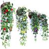 Elegante Ghirlanda di Rose Artificiali in Seta da 90 Cm per Splendida Decorazione Murale Domestica in Colori Vivaci