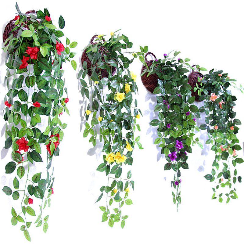 Elegante Ghirlanda di Rose Artificiali in Seta da 90 Cm per Splendida Decorazione Murale Domestica in Colori Vivaci