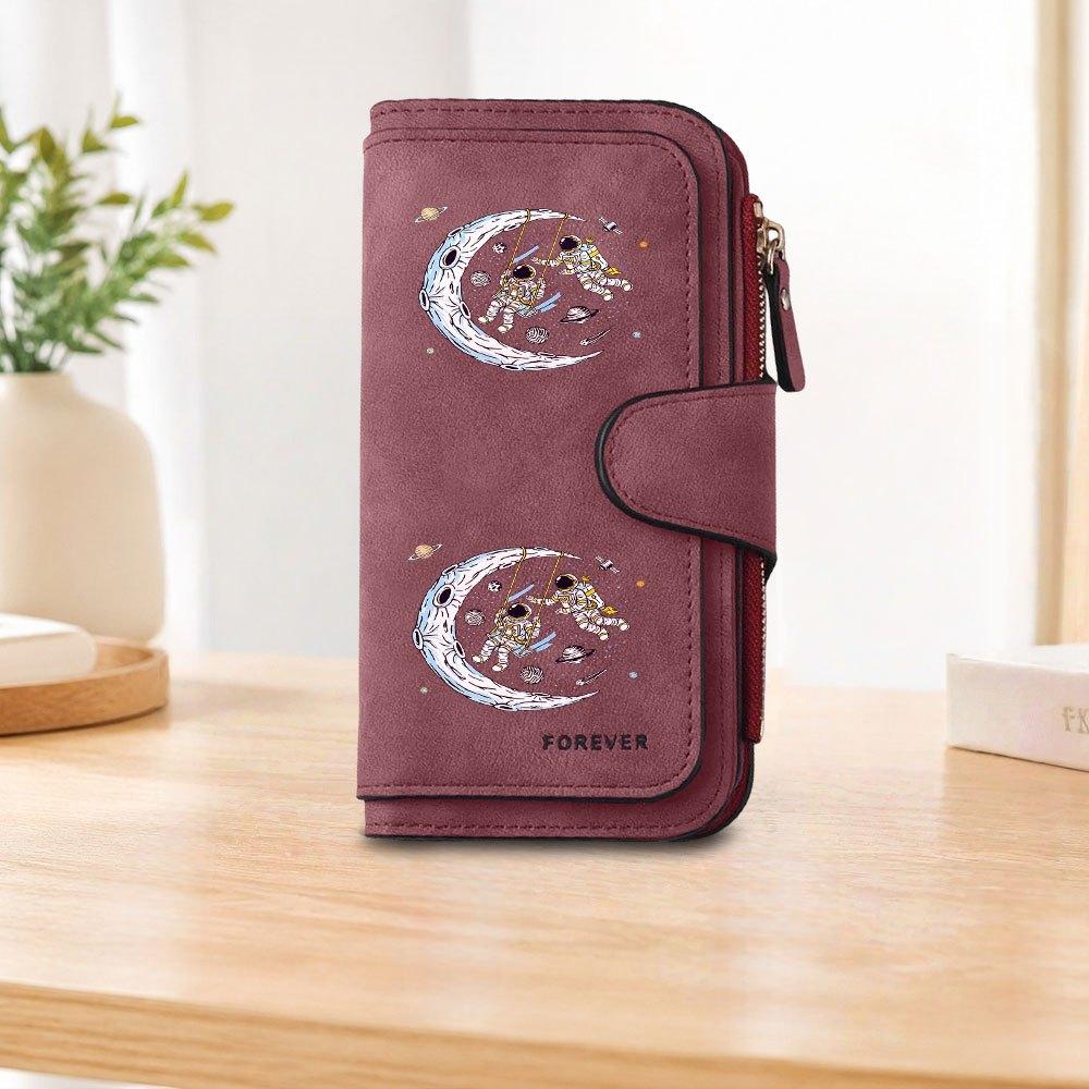 1pc Astronaut Swing Long Zipper Wallet, Large Capacity Card Holder, Unisex Clutch Bag, Fashionable Zipper Coin Purse, Suitable for Daily Use, A Great