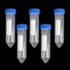 5pcs Plastic Graduated Cylinder Centrifuge Tube Laboratory Test With Caps