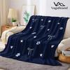 Navy White Bot Flannel Blanket Warm Soft Halloween Christmas Couch Warm Cozy Decorative Decor Gift for All Season