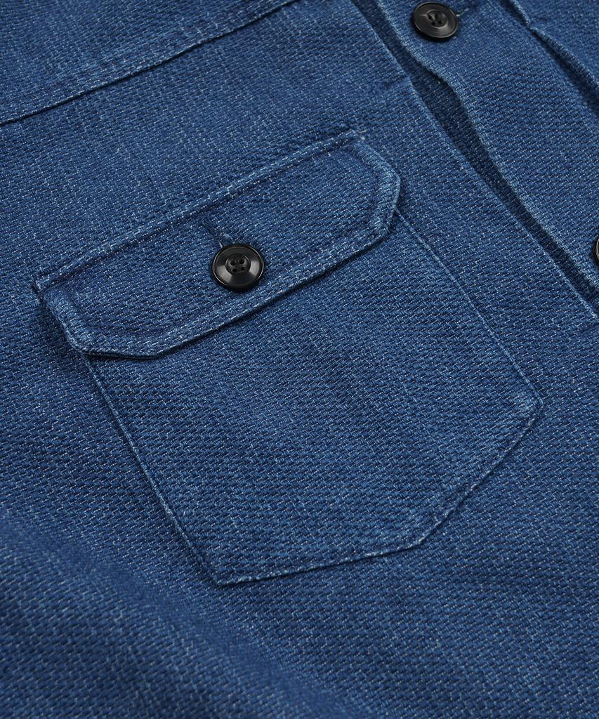FRIZMWORKS Sashiko Denim Trucker Jacket _ Mid Blue