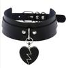 Nowe Seksowne Naszyjniki z PU Skóry z Łańcuszkiem i Zawieszką w Kształcie Serca Harajuku Kobiety Mężczyźni Punkowa Szyja Gotycki Czarny Różowy Choker Naszyjnik Fajny Kołnierz