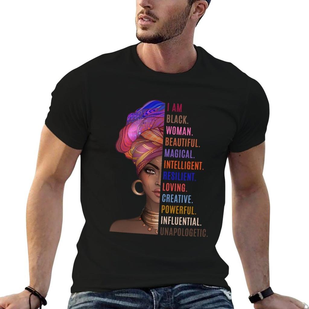 I Am A Powerful Black Unisex Tshirt Streetwear Print Tee Shirt