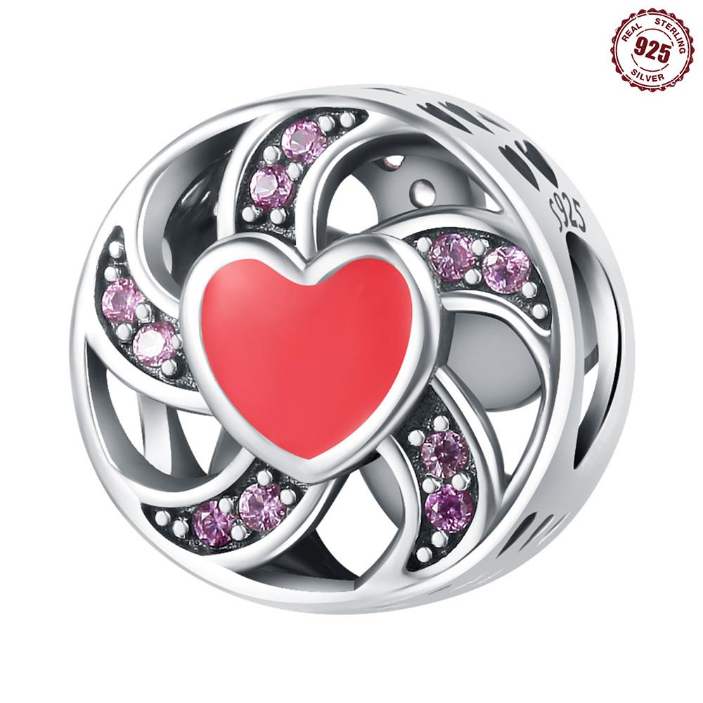 Bead Components Copper Metal Charm Bead Components Authentic Original Rotating Heart Bead Components Compatible With Bracelet High Quality Fine