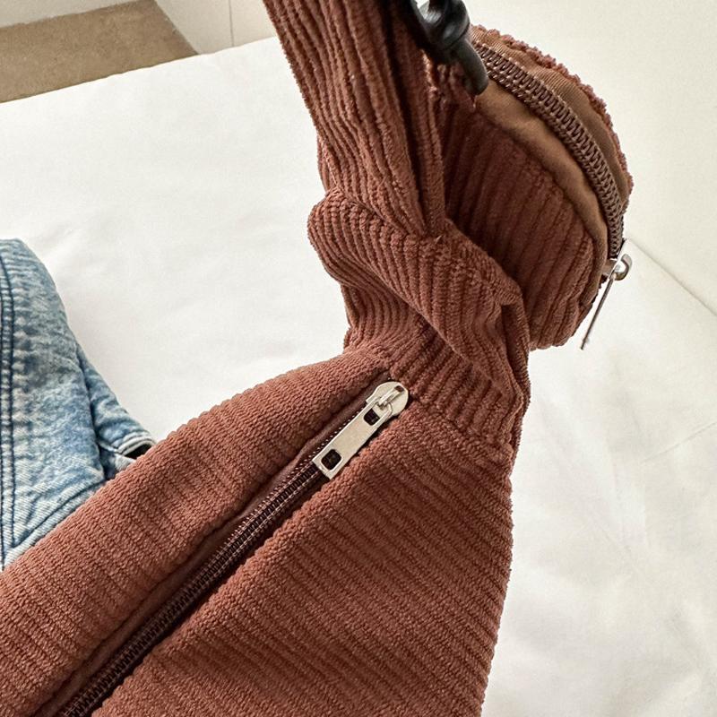 Fluwelen Wind Literair Enkele Schouder Crossbody Tas Student Casual Hobo Tas Met Portemonnee Vrouwelijk Eenvoudige Knoopzak ARI