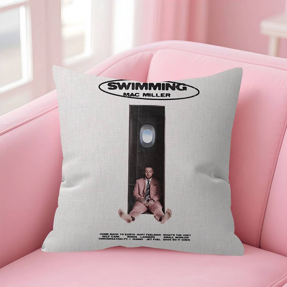 Singer Hot M-Mac Miller Double-Sided Printed Pillow Cover Short Plush Suitable Living Rooms Bedrooms Sofas Throw Cushion Cover