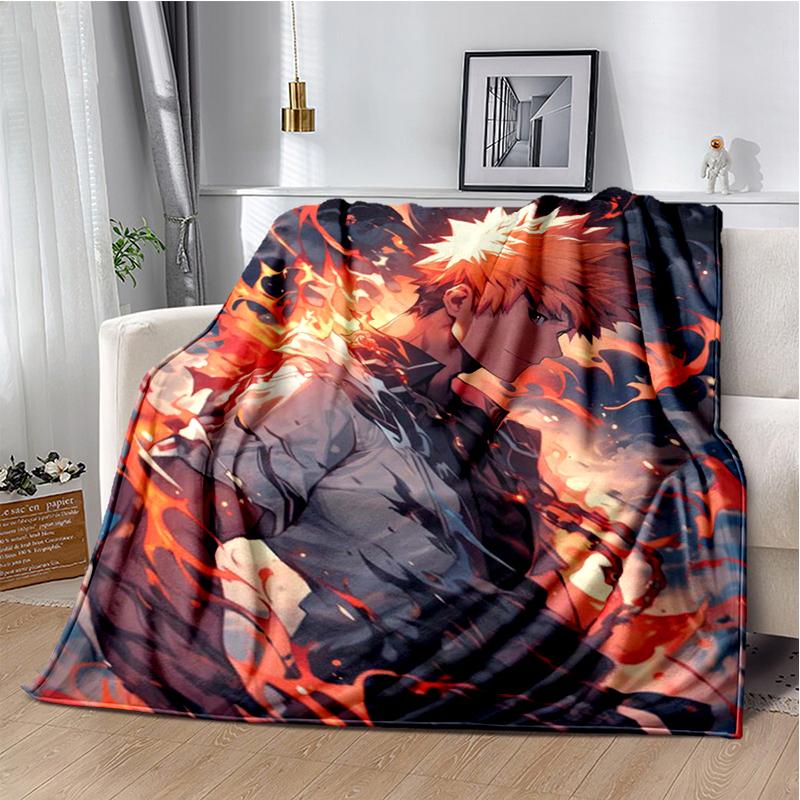 3D Bleach Kurosaki Ichigo Cartoon Anime Weiche Decke, Weiche Überwurfdecke für Zuhause Schlafzimmer Bett Sofa Reiseabdeckung Kindergeschenk