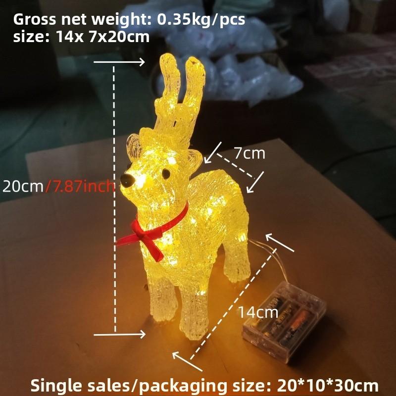 Reindeer Christmas Ornament Acrylic Sculpture With Waterproof Ip44 For Festive Decorations And Outdoor Use