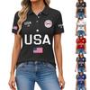 Anniversary USA Shirt For Woman Patriotic USA Flag T-shirt Size Button Up Lapel Shirts Tops