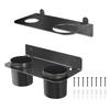 HHO-Aluminum Alloy Car Coolant Funnel Stand Bracket Wall-Mounted Rack With Dual Storage Cup Support
