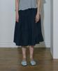 Apeijeu [Two Way] Cancan Shirring Long Skirt(Navy)