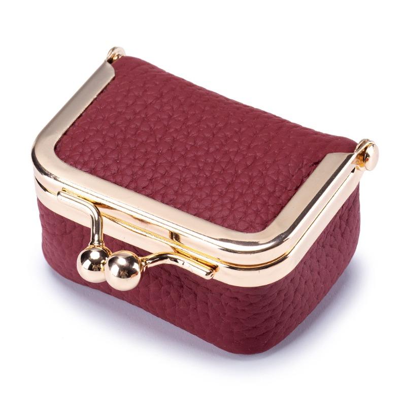 New Leather Compact Gold Bag Diamond Ring Jewelry Bag Mini Ring Necklace Earrings Jewelry Box Coin Change Bag