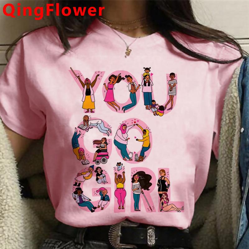 Feminist Girl Power Grl Pwr Feminism Clothes Women Grunge Japanese Harajuku Vintage Ulzzang Summer Top Couple Clothes