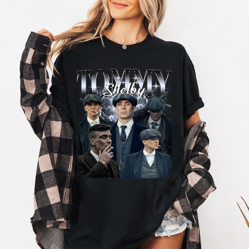Tommy Shelby Peaky Blinder Retro Fan Tee, Unisex Movie T-shirt, Vintage Style Hip Hop Streetwear Oversized Tshirt Short Sleeve Casual Clothing