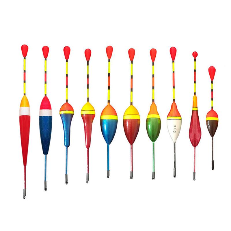 10Pcs/Lot Fishing Floats Set Buoy Bobber Fishing Stick Floats Fluctuate Mix Size Color Flotador For Fish Accessories