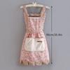 1Pc Women's Floral Home Apron With Pocket, Adjustable Apron For Kitchen, Cooking, Baking, Grilling, Chef's Apron