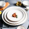 1 pièces rétro assiettes en céramique assiettes à poisson assiettes manuelles en relief de fleurs salon assiette à dîner cuisine plat à salade de fruits bol