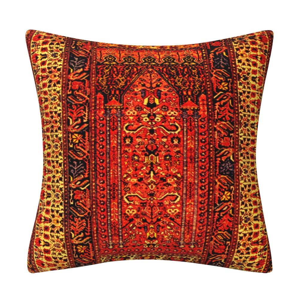 Turkish Rug Inspired Throw Pillow Case: Traditional Medallion Pattern In Rich Red & Navy Bohemian Home Decor Cushion Cover
