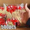 50 Pièces/ensemble Bâtonnets de Fruits de Noël Bâtonnets en Bambou Jetables Flocon de Neige Arbre de Noël Élan Père Noël Bonhomme de Neige Bâtonnets Ornements de Noël