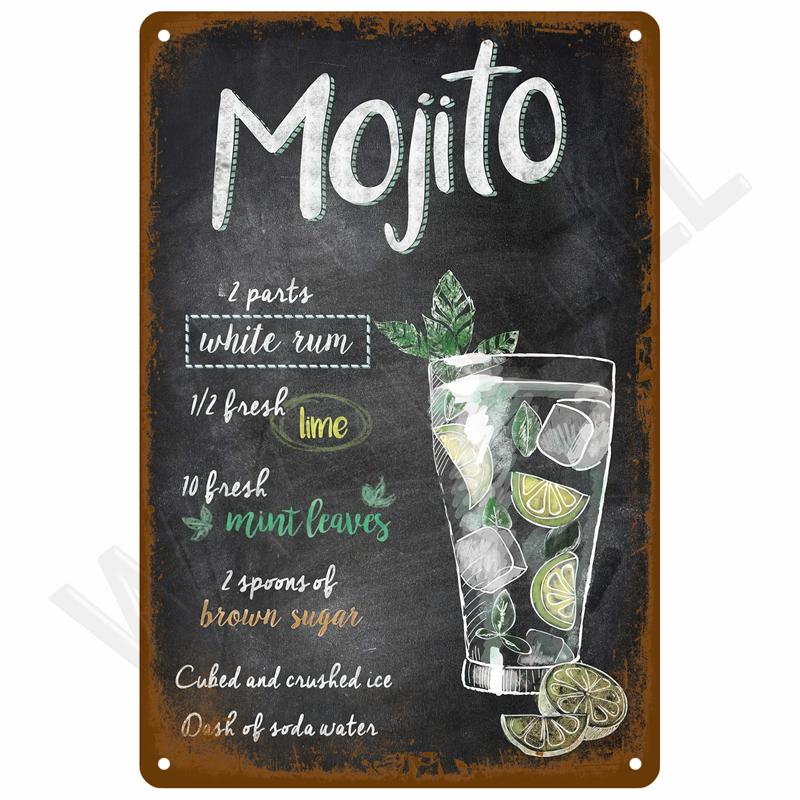 Rustic MultiPattern Vintage Pet Coffee Wine Metal Sign Funny Animal Quote Wall Art For Cafe Bar Kitchen Farmhouse Wall Decorati
