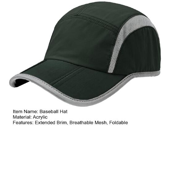 Baseball Hat Extended Brim Breathable Mesh Foldable Sunshade Cap Portable Quick-Drying Outdoor Exercise Hat