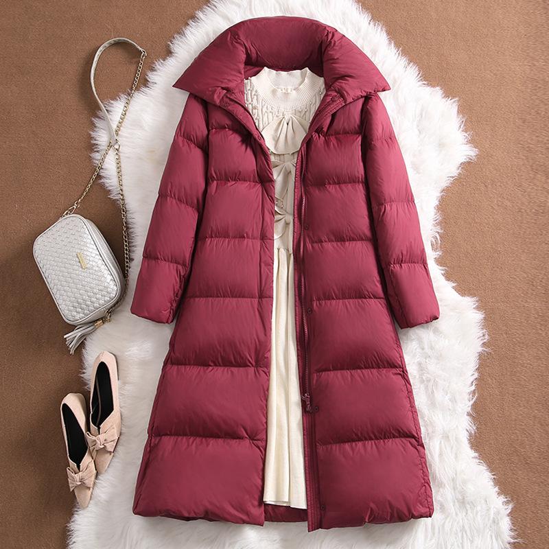 Autumn and winter medium and thick down jackets for women's medium and long over-the-knee loose large-size bread jackets to keep warm