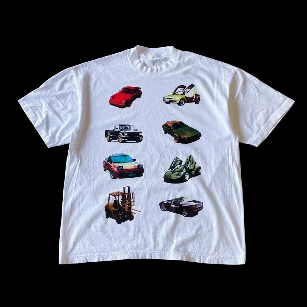 Fashion Tee Women Unisex Tshirt Y2K Loose Street Letter Print Short Sleeve Casual Tshirt 2025 Summer Retro Harajuku Top