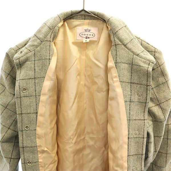TOCCA Wool Grid Pattern Jacket 2 Gray X Brown Women Used