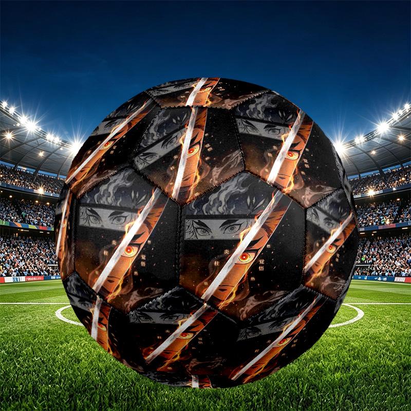 Demon Slayer Print Size 5 Soccer Ball, PU Wear Resistant Football for Match Training and Daily Practice, Birthday Gift for Soccer Fans