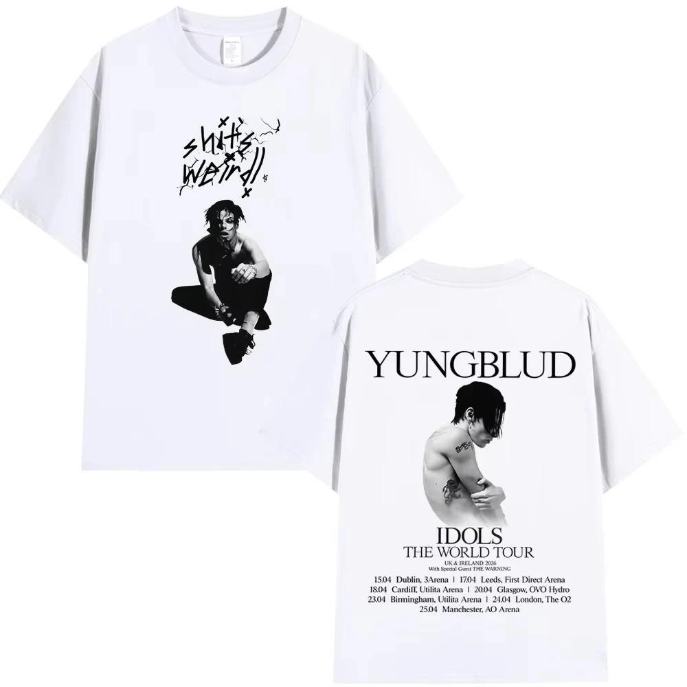 Yungblud IDOLS 2026 World Tour Merch TShirt Unisex HipHop Short Sleeve Casual 100 Cotton Loose Fit Top Women And Unisex Tshirts